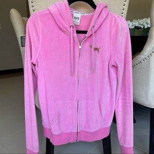 OG PINK VELOUR ZIP UP